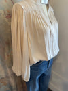 Stand Collar Puff Sleeve Blouse