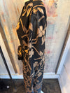 Black/Gold Button Down Shirt Dress with Pockets