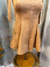 Faux Suede Tie Shoulder Romper