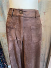Faux Suede Wide Leg Pant