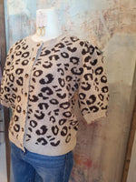 Animal Print Short Sleeve Sweater Top