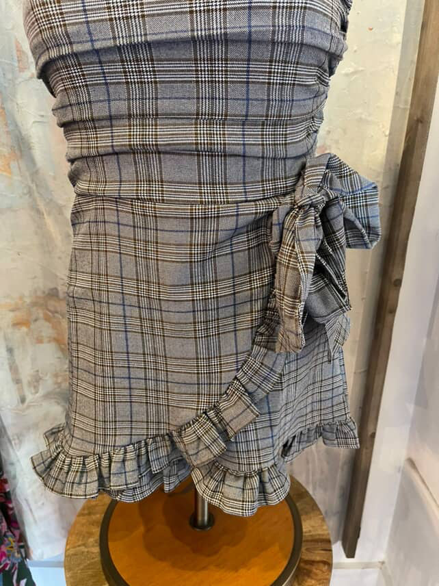 Brown Plaid Romper