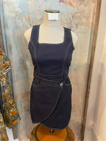 Side Button Top Stitch Dress