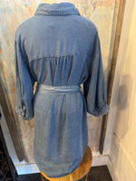 Button Down Denim Dress with Pockets