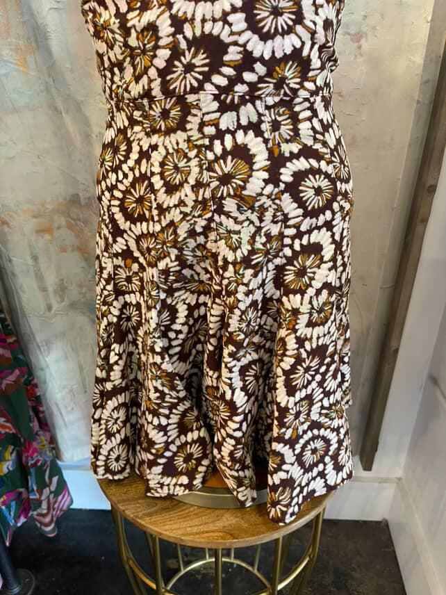 Brown Multi Halter Neck Dress