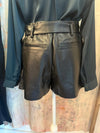 Faux Leather Belted Shorts_