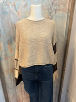 Sleeve Stripe Detail Lightweight Sweater Top