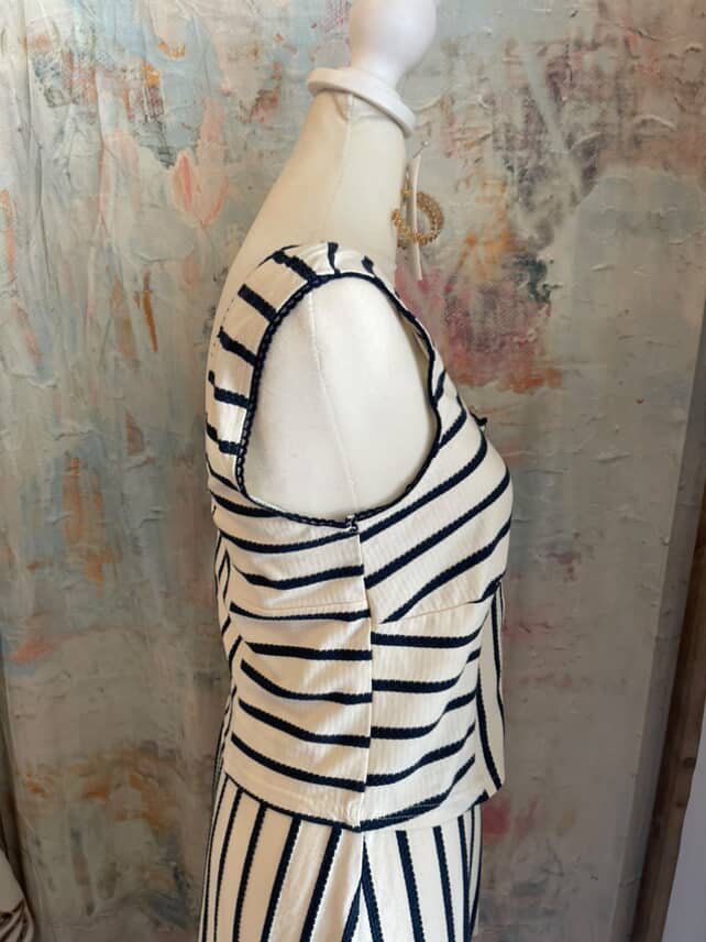 Button Front Stripe Top