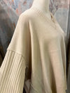 Oversized Super Soft Sweater Top with V Detail