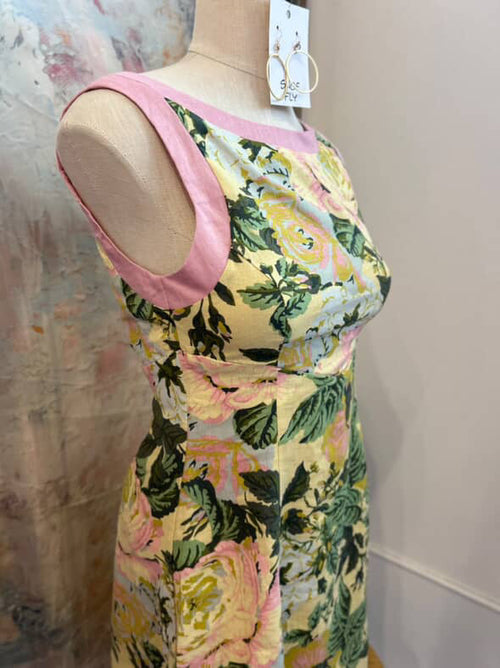 Pear Green Multi Dress with Zip Back Detail
