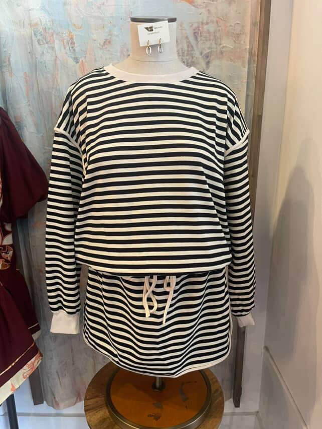 Stripe Long Sleeve Knit Top