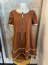 Zip Front Chestnut Dress