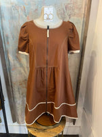 Zip Front Chestnut Dress