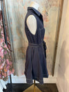 Navy Top Stitch Shirt Dress