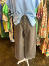 Button Front Detail Cotton Pants