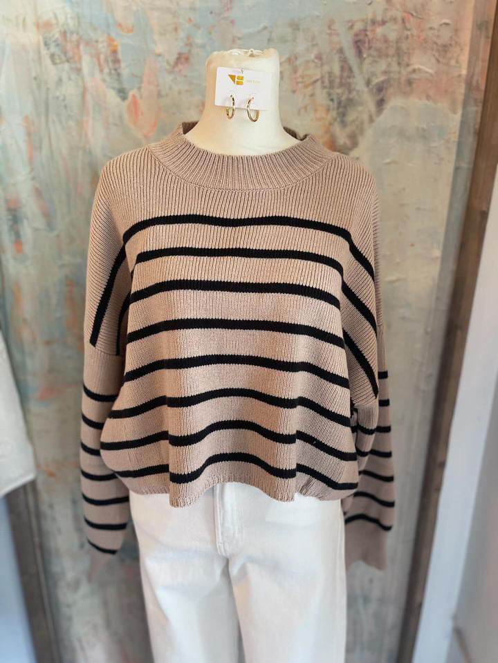 Stripe Sweater Crop Top