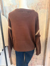Contrast Stitch Crew Neck Pullover Sweater