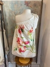 One Shoulder Floral  Dress with Pockets