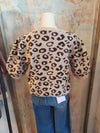 Animal Print Short Sleeve Sweater Top