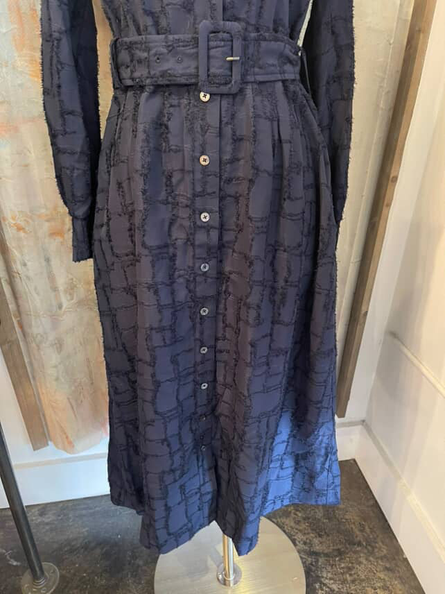 Textured Shirt Midi Dress