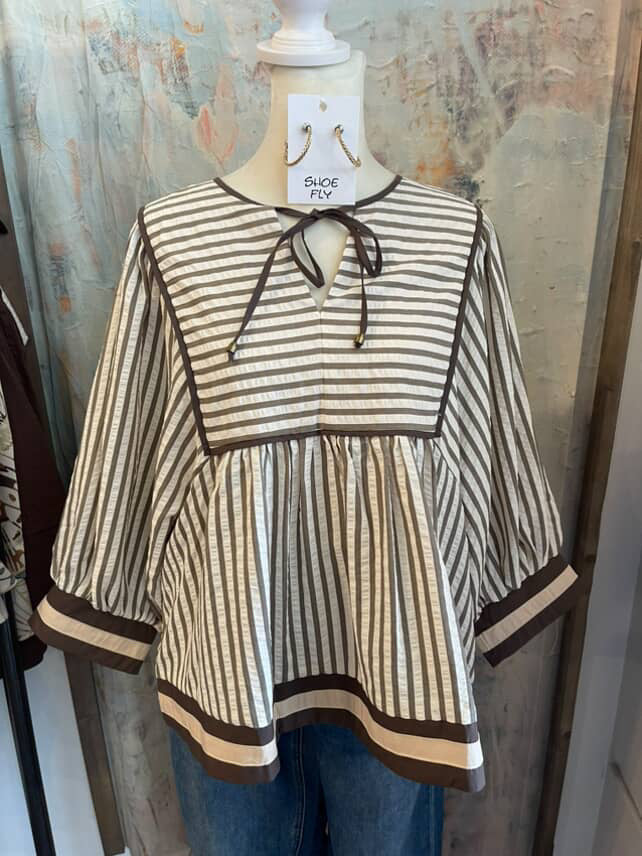 Stripe Peplum Top