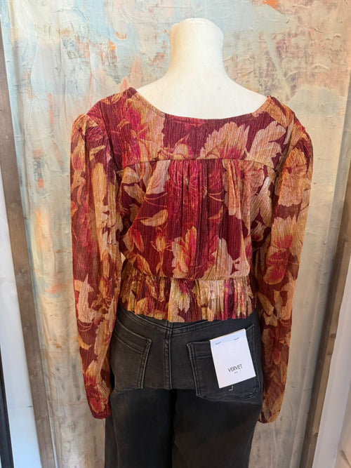 Crimson Gold Long Sleeve Top
