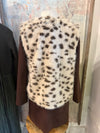 Animal Print Fur Vest with Pockets