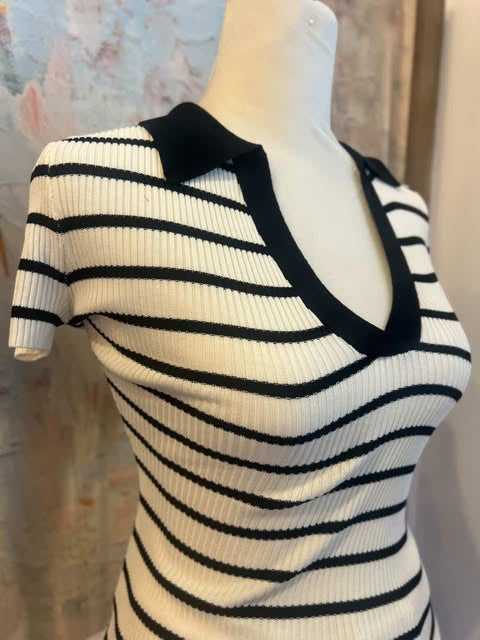 Short Sleeve Knit Stripe Top