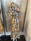 Brown Floral Side Tie Dress