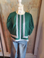 Two Tone Stripe 3/4 Sleeve Top