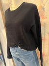 Side Gather Detail Knit Sweater Top