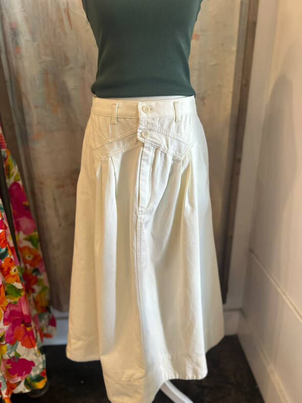 Mini Pleat Detail Long Skirt with Pockets