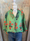 3/4 Printed Button Down Top