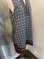 Floral Brown/Chambray Dress with Pockets