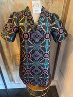 V Neck Jacquard Dress