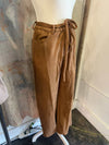 Suede Pants with Strap Belt