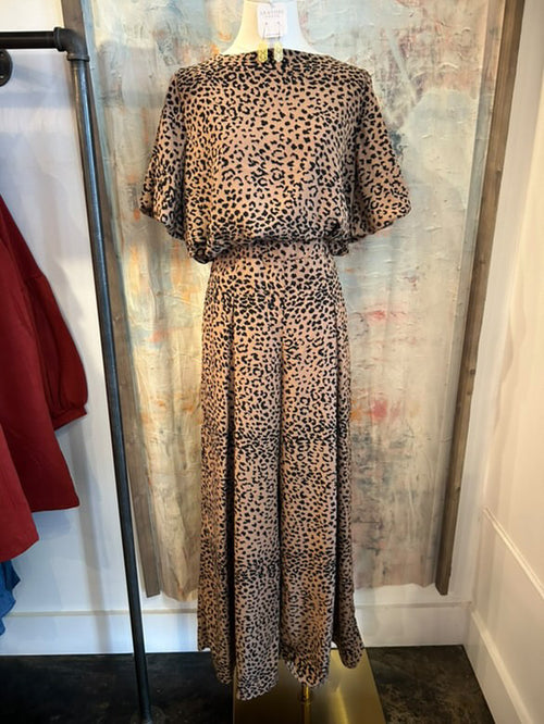 Cheetah Pleated Wide leg Pants