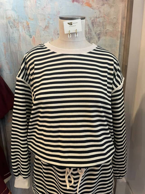 Stripe Long Sleeve Knit Top