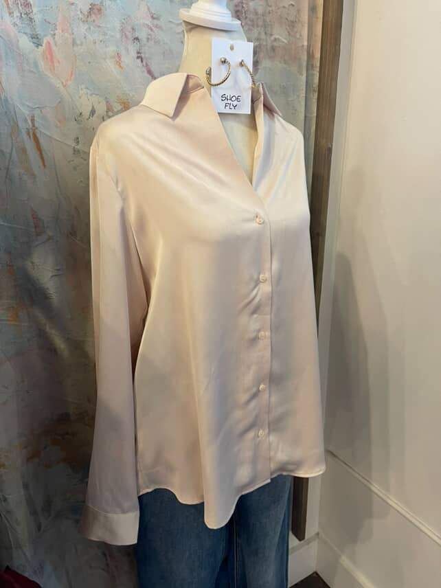 Button Down Satin Top__