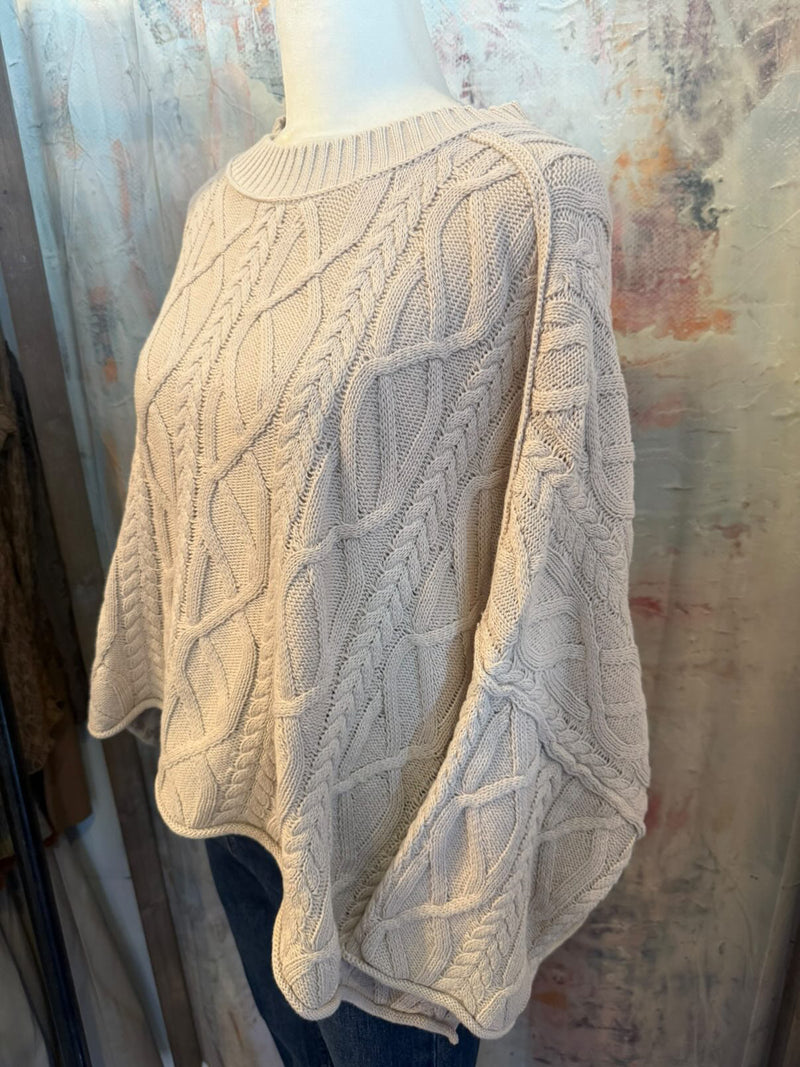Knit Round Neck Oversize Sweater Top