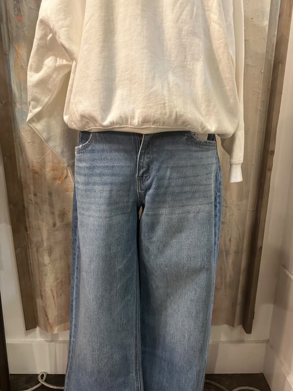 High Rise Wide Leg Denim Jeans