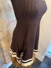Ribbed Scoop Neck Border Dress