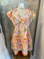 Tropical Print Poplin Dress