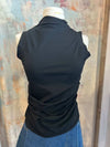 Mock Neck Side Ruched Top