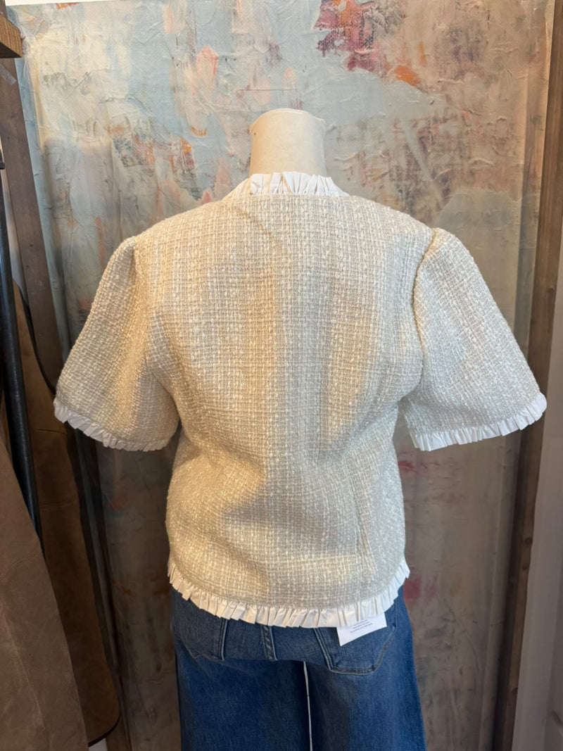 Tweed Ruffle Detail Jacket