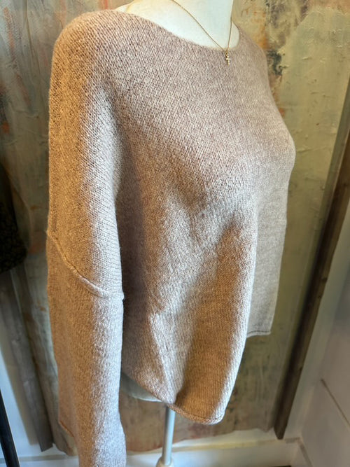 Oversized Roll Detail Sweater