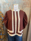 Two Tone 3//4 Sleeve Top