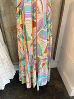 Piping Detail Flutter Sleeve Midi Dress