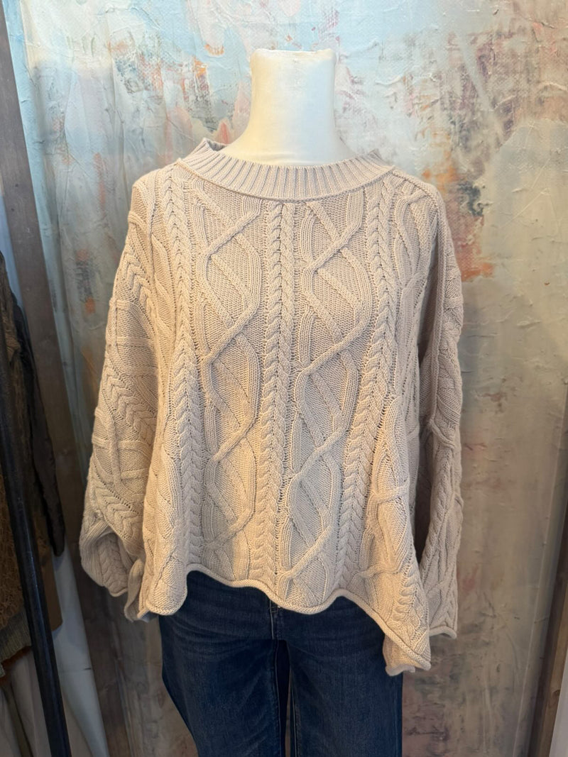 Knit Round Neck Oversize Sweater Top