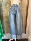 Super High Rise Cuffed Baggy Straight Denim